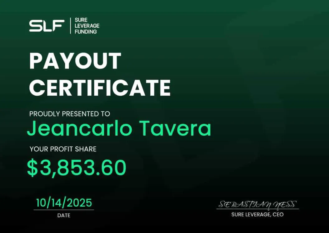 Payout certificate por $3,853.60