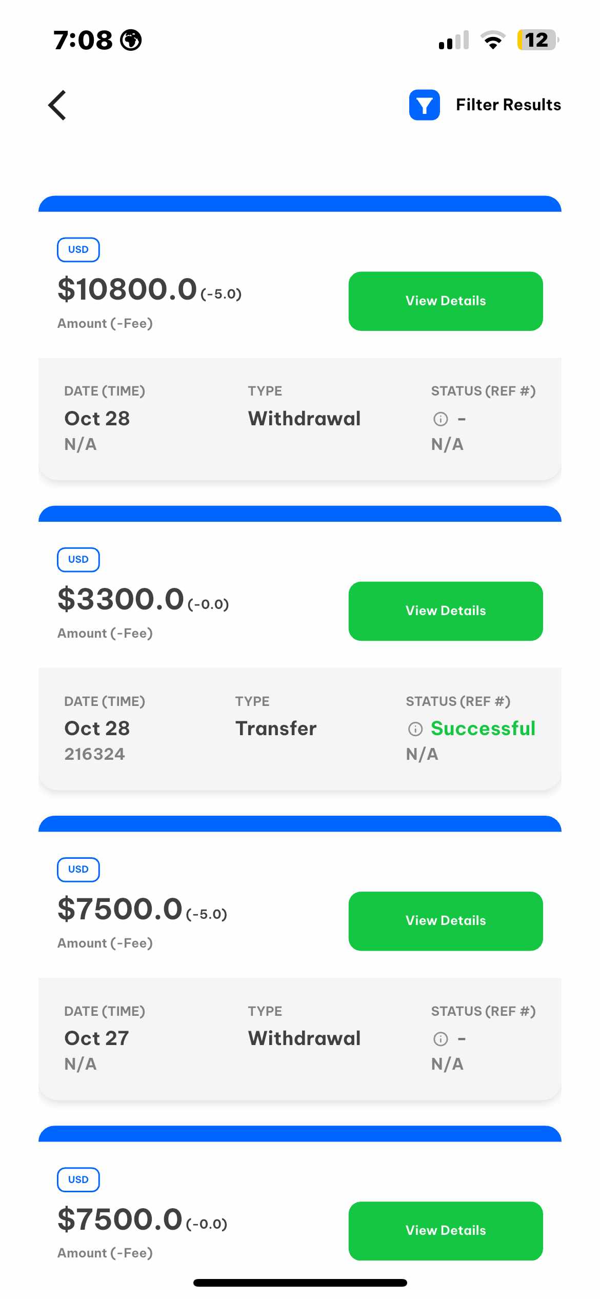 Transferencia de $3,300 completada