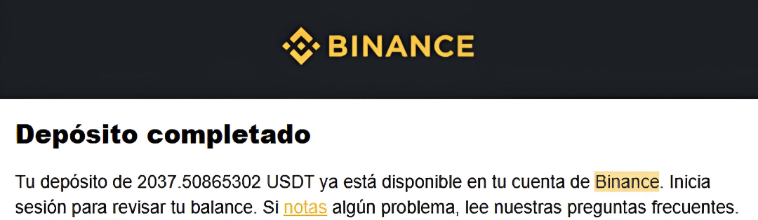 Depósito completado